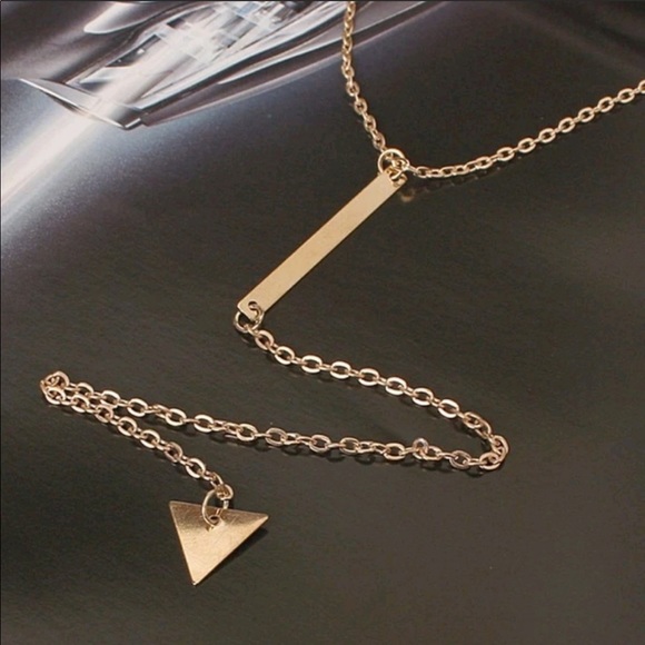 🔥GOLD BAR ARROW NECKLACE🔥DAINTY LONG GOLD BAR SIMPLE BOHO NECKLACE MINIMALIST - Picture 2 of 2